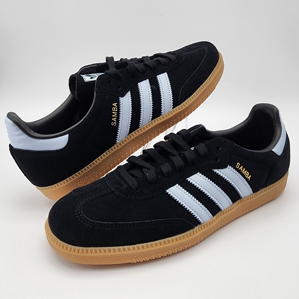 Adidas Samba OG Mens 10.5 Black Blue Gum IH6850 NWB Retro Soccer Shoes